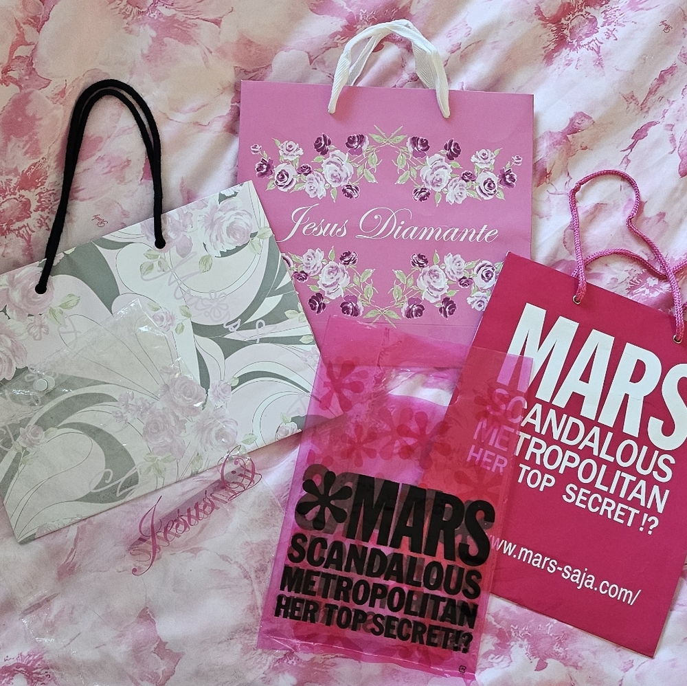Ma*rs Jesus Diamante Gyaru Shopping Bags